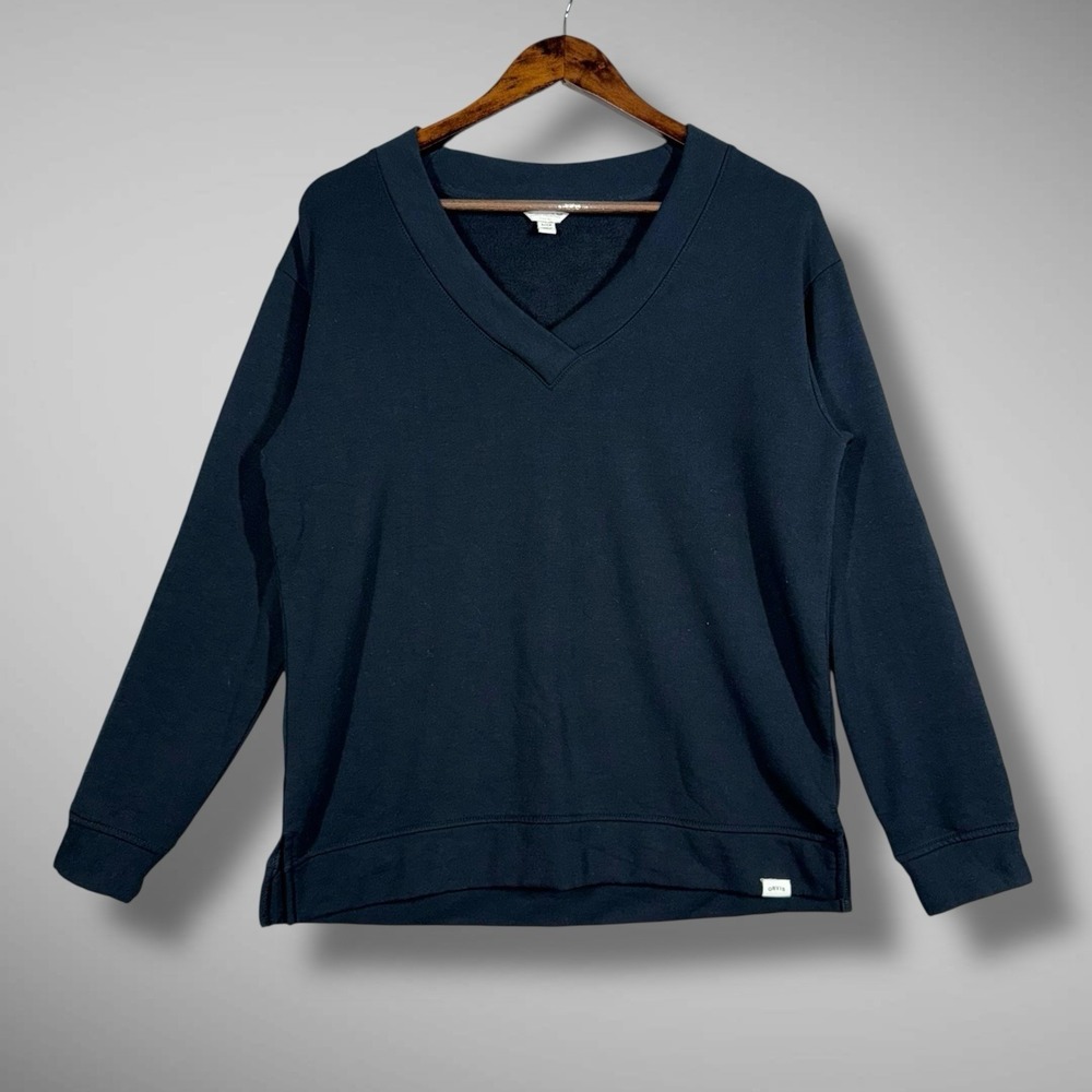 Orvis‎ Fishing V Neck Fleece Sweater Womens Small Outdoors Cozy Modal Camping